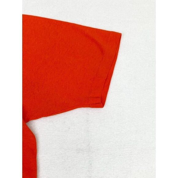 Vintage 80s NFL Broncos Raiders T-Shirt Orange Medium Single Stitch - Picture 3 of 8